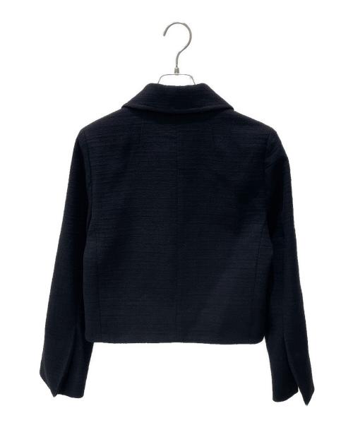 patou（パトゥ）patou (パトゥ) コットンツイード ショート テーラードジャケット ブラック サイズ:38の古着・服飾アイテム
