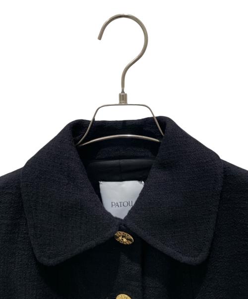 patou（パトゥ）patou (パトゥ) コットンツイード ショート テーラードジャケット ブラック サイズ:38の古着・服飾アイテム
