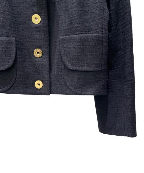 patou（パトゥ）patou (パトゥ) コットンツイード ショート テーラードジャケット ブラック サイズ:38の古着・服飾アイテム