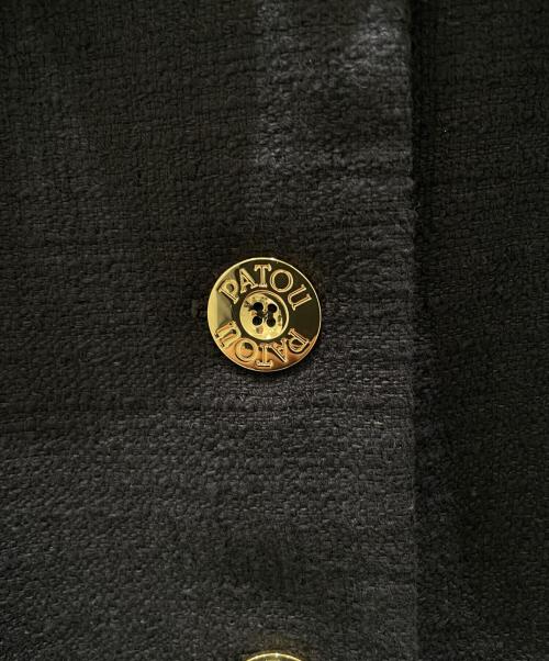patou（パトゥ）patou (パトゥ) コットンツイード ショート テーラードジャケット ブラック サイズ:38の古着・服飾アイテム