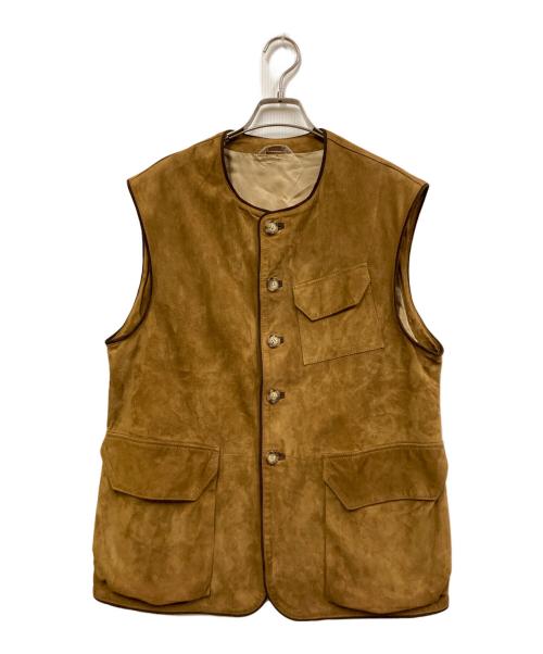 ARDENNES（アルデンヌ）ARDENNES (アルデンヌ) SUEDE LAMB LEATHERベスト ブラウン サイズ:48の古着・服飾アイテム