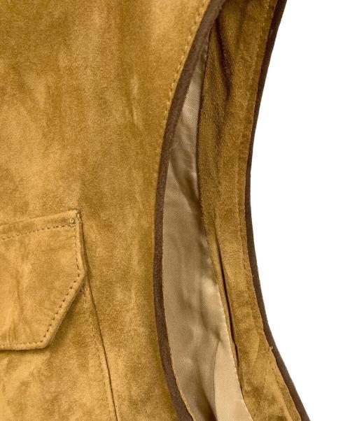 ARDENNES（アルデンヌ）ARDENNES (アルデンヌ) SUEDE LAMB LEATHERベスト ブラウン サイズ:48の古着・服飾アイテム