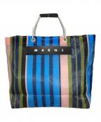 MARNIマルニ）の古着「フラワーカフェ トートバッグ」｜ブルー×ピンク×グリーン