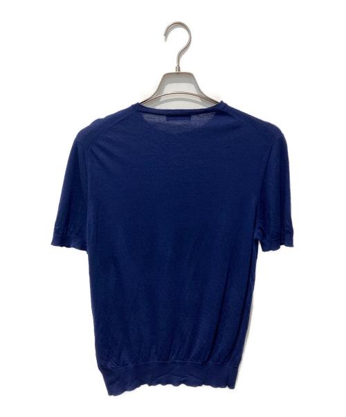 PRADA（プラダ）PRADA (プラダ) 半袖ニット ネイビー サイズ:50の古着・服飾アイテム