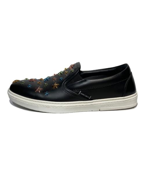 JIMMY CHOO（ジミーチュウ）JIMMY CHOO (ジミーチュウ) スタースタッズスリッポン ブラック×マルチ サイズ:41の古着・服飾アイテム