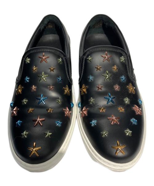 JIMMY CHOO（ジミーチュウ）JIMMY CHOO (ジミーチュウ) スタースタッズスリッポン ブラック×マルチ サイズ:41の古着・服飾アイテム
