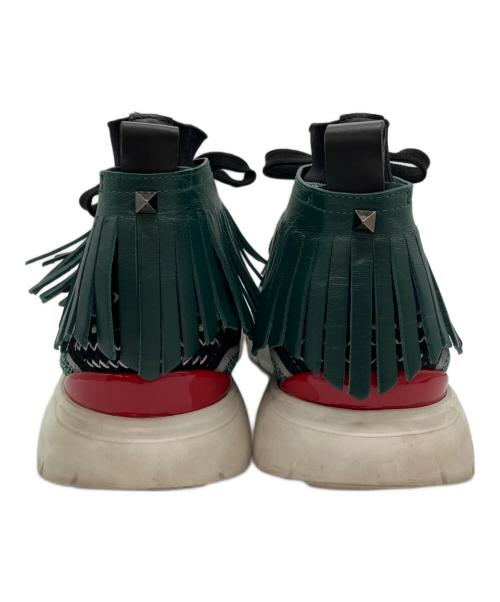 VALENTINO（ヴァレンティノ）VALENTINO (ヴァレンティノ) Tribe Knit Fringe Trainers グリーン サイズ:41の古着・服飾アイテム