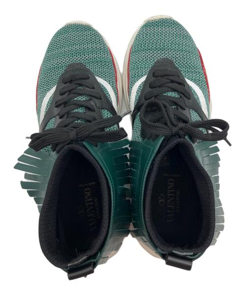 VALENTINO（ヴァレンティノ）VALENTINO (ヴァレンティノ) Tribe Knit Fringe Trainers グリーン サイズ:41の古着・服飾アイテム