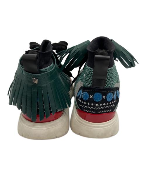VALENTINO（ヴァレンティノ）VALENTINO (ヴァレンティノ) Tribe Knit Fringe Trainers グリーン サイズ:41の古着・服飾アイテム