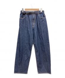 DANTON（ダントン）の古着「カラーデニム ベルテッドイージーパンツ」｜インディゴ