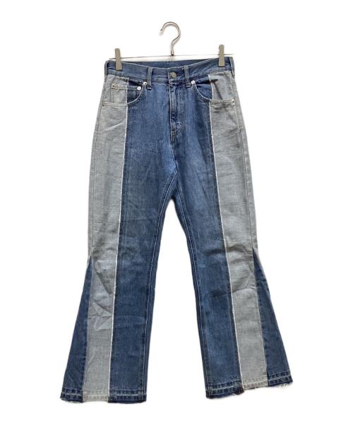 BEAUTY&YOUTH（ビューティーアンドユース）BEAUTY&YOUTH (ビューティーアンドユース) コットンデニム フレア リメイクパンツ インディゴ サイズ:Sの古着・服飾アイテム