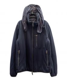 GIORGIO ARMANI（ジョルジョアルマーニ）の古着「カシミヤフード付きジップアップブルゾン」｜ネイビー