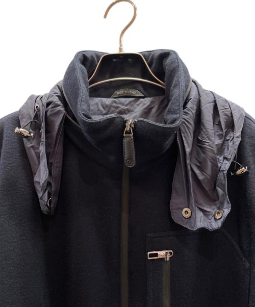GIORGIO ARMANI（ジョルジョアルマーニ）GIORGIO ARMANI (ジョルジョアルマーニ) カシミヤフード付きジップアップブルゾン ネイビー サイズ:50の古着・服飾アイテム