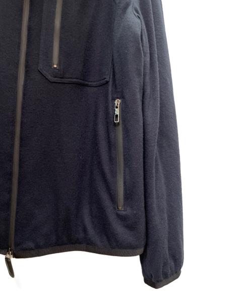 GIORGIO ARMANI（ジョルジョアルマーニ）GIORGIO ARMANI (ジョルジョアルマーニ) カシミヤフード付きジップアップブルゾン ネイビー サイズ:50の古着・服飾アイテム