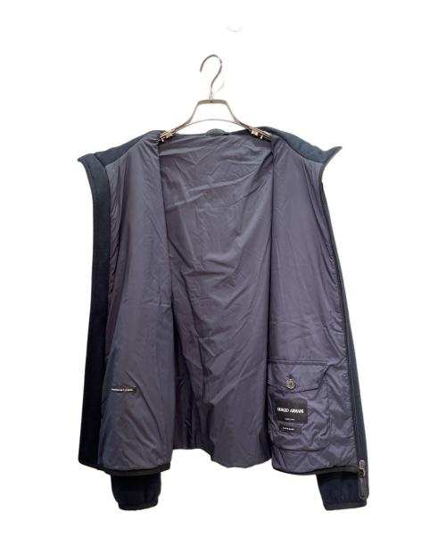 GIORGIO ARMANI（ジョルジョアルマーニ）GIORGIO ARMANI (ジョルジョアルマーニ) カシミヤフード付きジップアップブルゾン ネイビー サイズ:50の古着・服飾アイテム