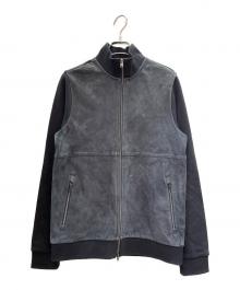 HERNO Resort（ヘルノリゾート）の古着「ジャージー × スエード切り替えブルゾン」｜ネイビー