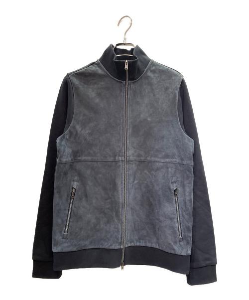 HERNO Resort（ヘルノリゾート）HERNO Resort (ヘルノリゾート) ジャージー × スエード切り替えブルゾン ネイビー サイズ:44の古着・服飾アイテム