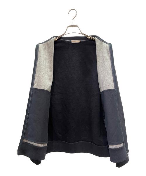 HERNO Resort（ヘルノリゾート）HERNO Resort (ヘルノリゾート) ジャージー × スエード切り替えブルゾン ネイビー サイズ:44の古着・服飾アイテム