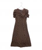 Snidelスナイデル）の古着「ハートプリントワンピース」｜ブラウン