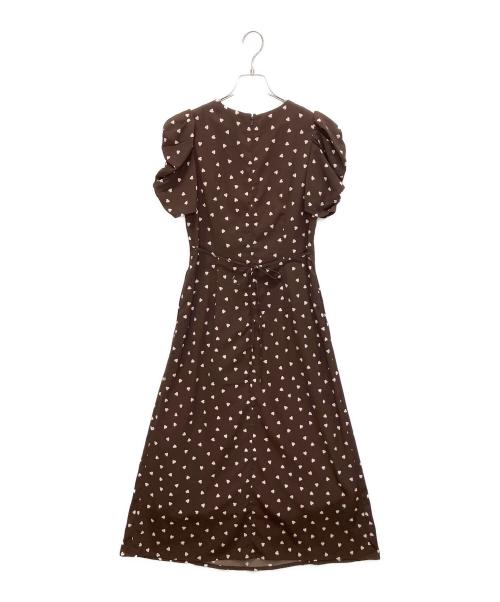 Snidel（スナイデル）Snidel (スナイデル) ハートプリントワンピース ブラウン サイズ:Sの古着・服飾アイテム