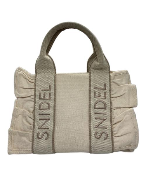 Snidel（スナイデル）Snidel (スナイデル) 2WAY フリルロゴバッグ アイボリーの古着・服飾アイテム