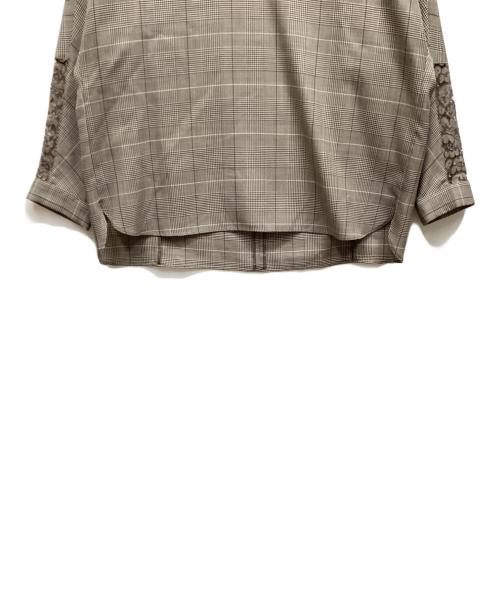 自由区（ジユウク）自由区 (ジユウク) ライトビエラ レースコンビブラウス ブラウン サイズ:42 未使用品の古着・服飾アイテム