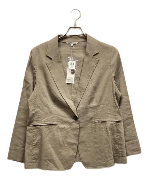 23区（ニジュウサンク）23区 (ニジュウサンク) リネン混テーラードジャケット ベージュ サイズ:46 未使用品の古着・服飾アイテム