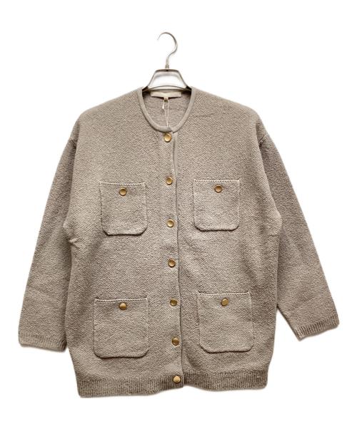 自由区（ジユウク）自由区 (ジユウク) テクスチャーコットンブレンド ニットアウター ベージュ サイズ:44 未使用品の古着・服飾アイテム