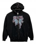 X-GIRLエックスガール）の古着「BUTTERFLY ZIP UP HOODIE」｜ブラック