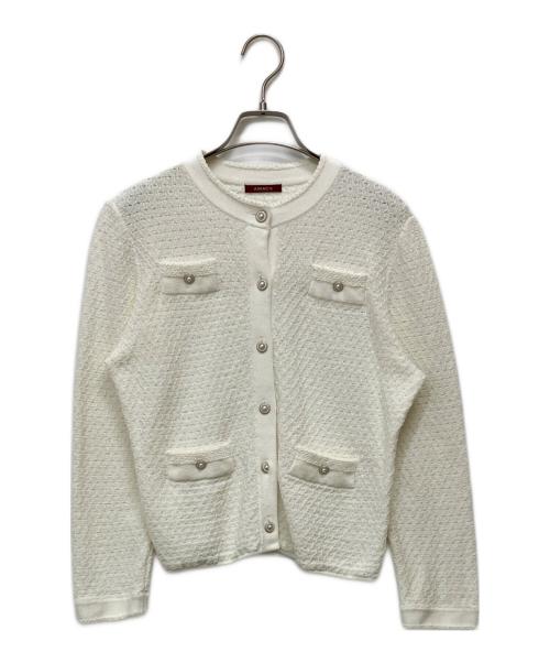 AMACA（アマカ）AMACA (アマカ) ブークレージャカードニットジャケット ホワイト サイズ:38の古着・服飾アイテム