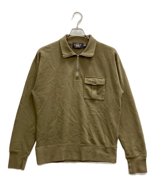RRL（ダブルアールエル）RRL (ダブルアールエル) ハーフジップスウェット オリーブ サイズ:Mの古着・服飾アイテム