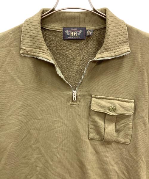 RRL（ダブルアールエル）RRL (ダブルアールエル) ハーフジップスウェット オリーブ サイズ:Mの古着・服飾アイテム
