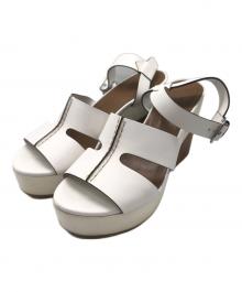 HERMES（エルメス）の古着「プラットフォームサンダル」｜ホワイト