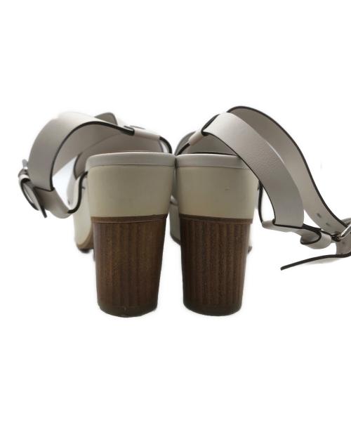 HERMES（エルメス）HERMES (エルメス) プラットフォームサンダル ホワイト サイズ:36の古着・服飾アイテム