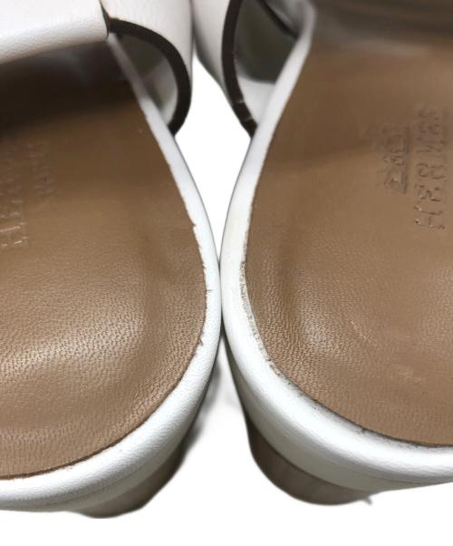 HERMES（エルメス）HERMES (エルメス) プラットフォームサンダル ホワイト サイズ:36の古着・服飾アイテム