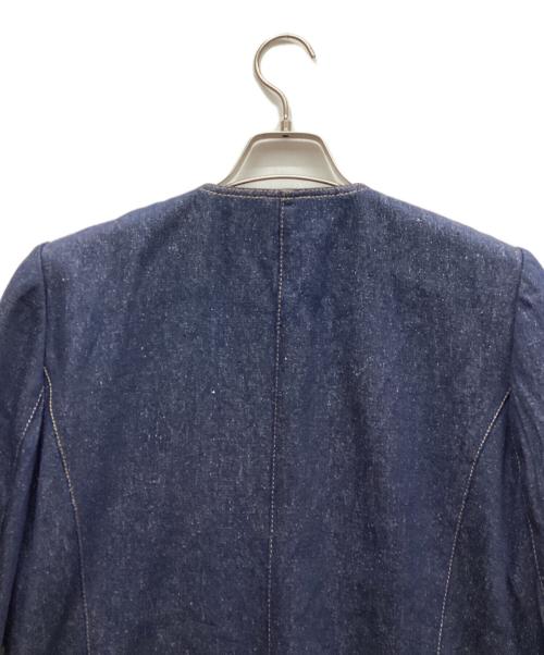 LEONARD（レオナール）LEONARD (レオナール) ノーカラーシルクデニムジャケット インディゴ サイズ:13ARの古着・服飾アイテム