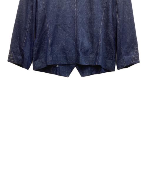 LEONARD（レオナール）LEONARD (レオナール) ノーカラーシルクデニムジャケット インディゴ サイズ:13ARの古着・服飾アイテム