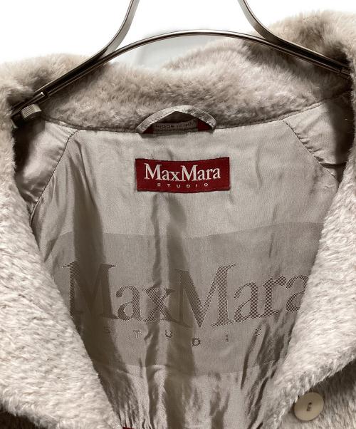 Max Mara Studio（マックスマーラ ストゥディオ）MAX MARA STUDIO (マックスマーラ ストゥディオ) アルパカ混シャギーコート ベージュ サイズ:36の古着・服飾アイテム