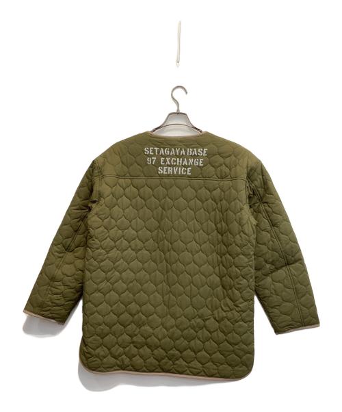 setagaya base（セタガヤベース）SETAGAYA BASE (セタガヤベース) 裏ボアキルティングジャケット カーキ サイズ:Mの古着・服飾アイテム