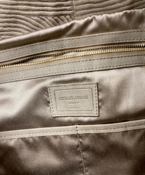 GIORGIO ARMANI（ジョルジョアルマーニ）GIORGIO ARMANI (ジョルジョアルマーニ) バッファローレザートートバッグ ベージュの古着・服飾アイテム