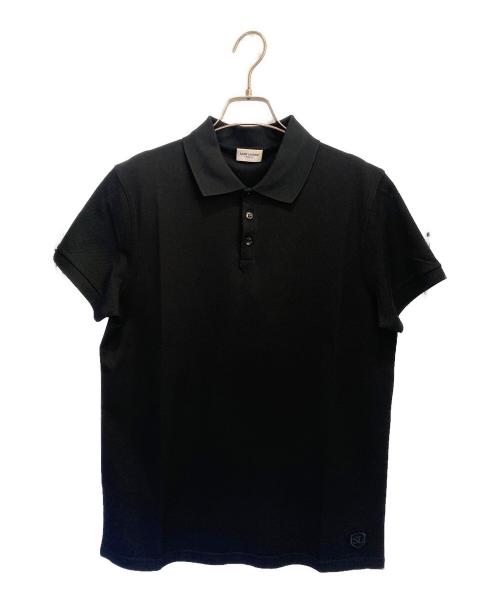 Saint Laurent Paris（サンローランパリ）Saint Laurent Paris (サンローランパリ) ワンポイントロゴポロシャツ ブラック サイズ:Mの古着・服飾アイテム