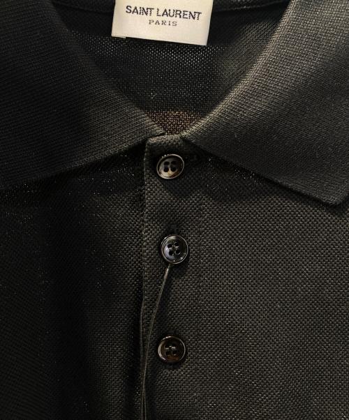Saint Laurent Paris（サンローランパリ）Saint Laurent Paris (サンローランパリ) ワンポイントロゴポロシャツ ブラック サイズ:Mの古着・服飾アイテム