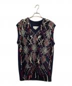 Maison Margielaメゾンマルジェラ）の古着「カットアウトニットベスト」｜ネイビー