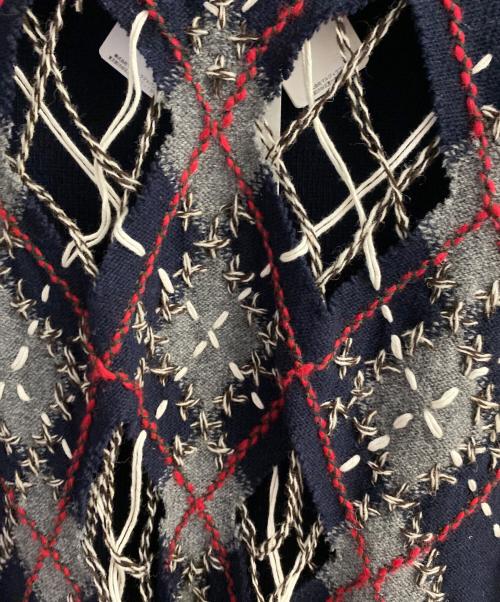 Maison Margiela（メゾンマルジェラ）Maison Margiela (メゾンマルジェラ) カットアウトニットベスト ネイビー サイズ:Ｌの古着・服飾アイテム