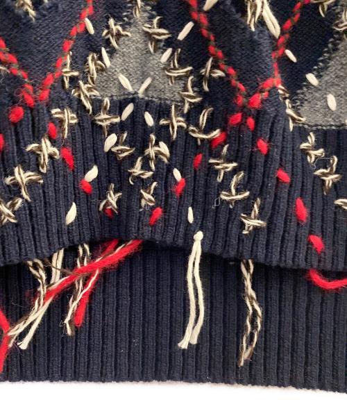 Maison Margiela（メゾンマルジェラ）Maison Margiela (メゾンマルジェラ) カットアウトニットベスト ネイビー サイズ:Ｌの古着・服飾アイテム