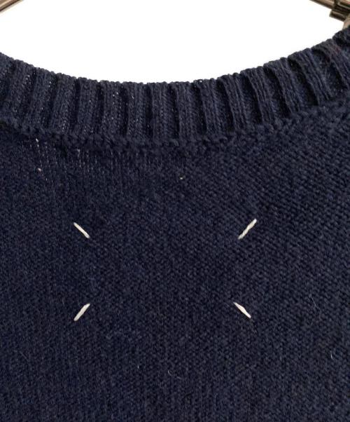 Maison Margiela（メゾンマルジェラ）Maison Margiela (メゾンマルジェラ) カットアウトニットベスト ネイビー サイズ:Ｌの古着・服飾アイテム
