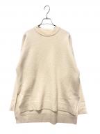 JIL SANDERジルサンダー）の古着「Side Slit Wool Crewneck Sweater」｜アイボリー
