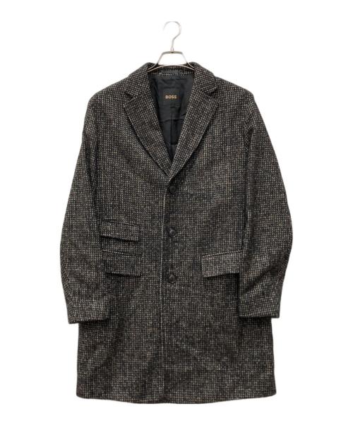 BOSS（ボス）BOSS (ボス) T-Henk ウールブレンドチェスターコート ブラウン×ブラック サイズ:48の古着・服飾アイテム