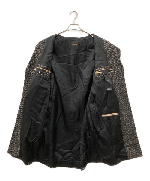 BOSS（ボス）BOSS (ボス) T-Henk ウールブレンドチェスターコート ブラウン×ブラック サイズ:48の古着・服飾アイテム