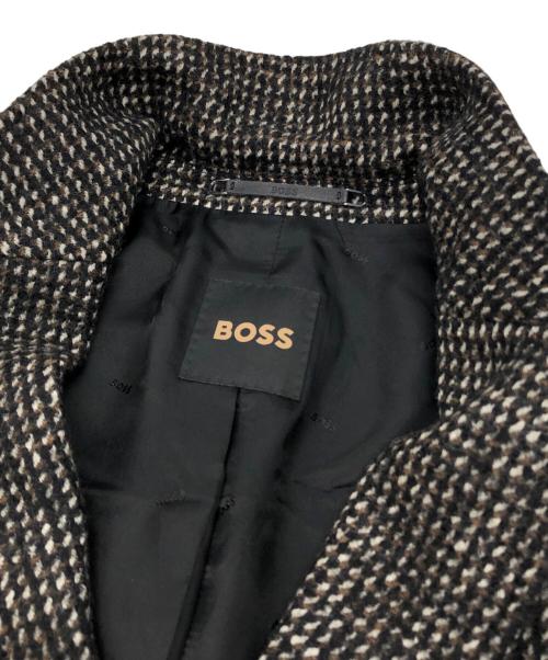BOSS（ボス）BOSS (ボス) T-Henk ウールブレンドチェスターコート ブラウン×ブラック サイズ:48の古着・服飾アイテム